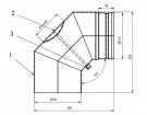 PEISRØR Ø150X90° M/L 3-DELT GRÅ SENOTHERM 2MM thumbnail