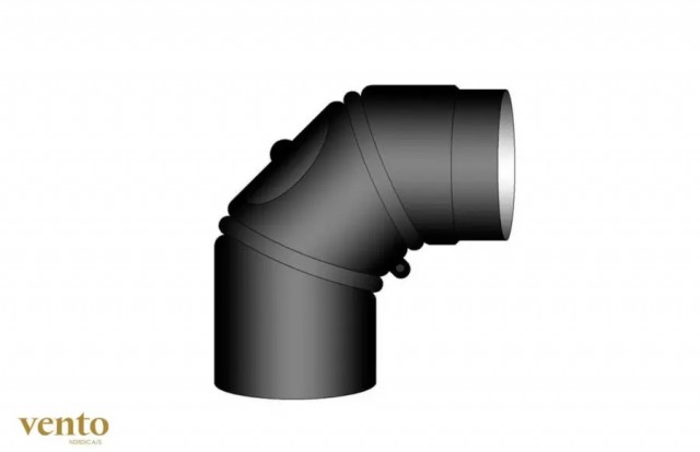 Vento Røykrør Ø150 - 2x45 grader justerbart m/dør